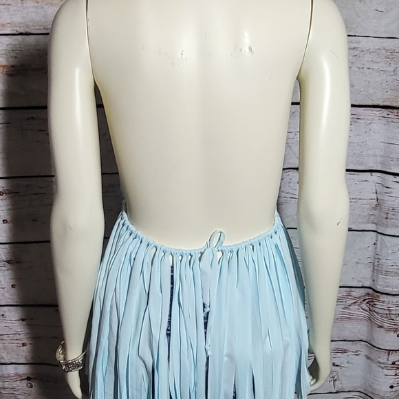 Baby blue/light blue Macreme festival tank top coverup - Picture 5 of 8